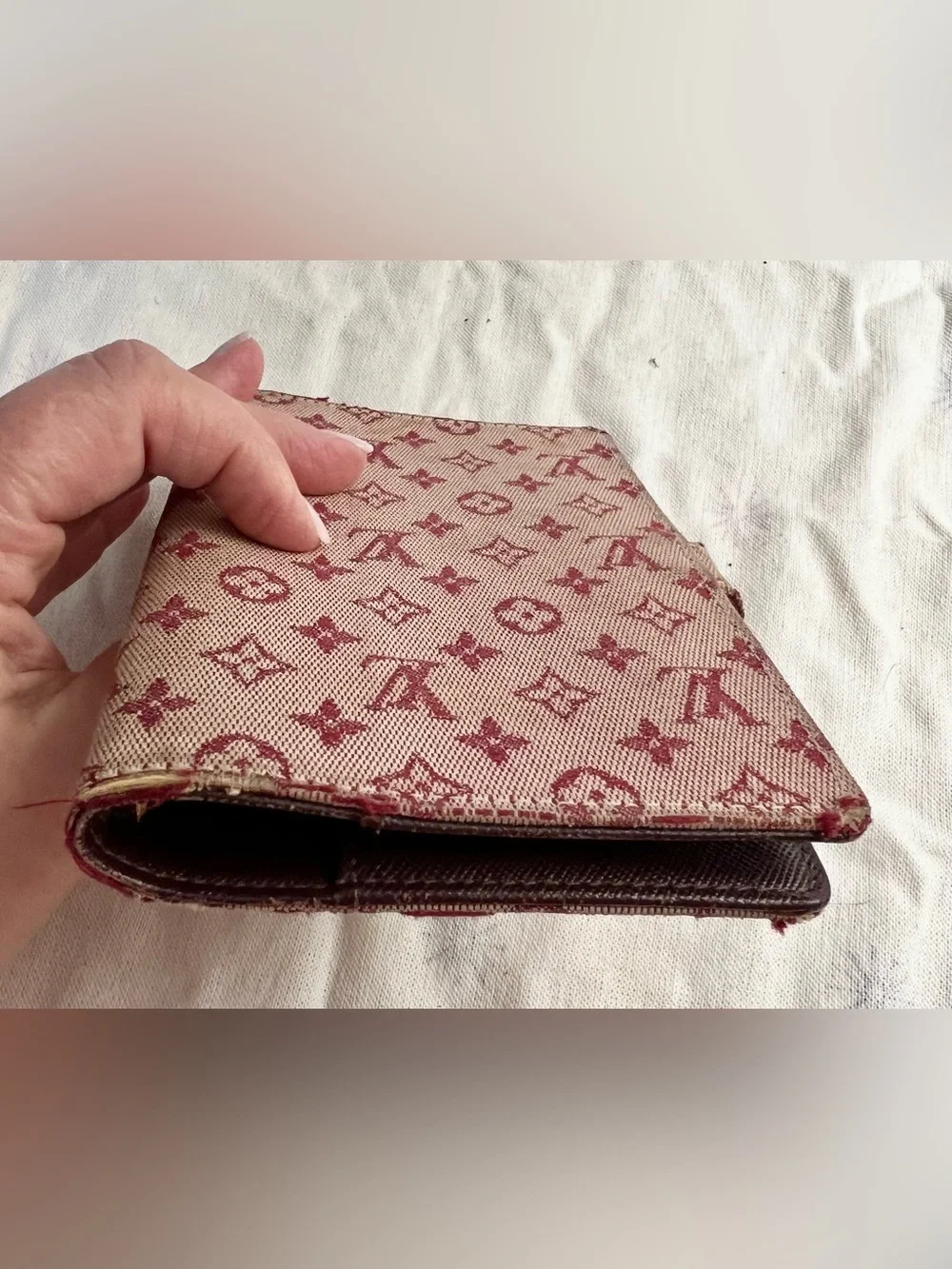 Authentic Louis Vuitton Red Denim PM Agenda